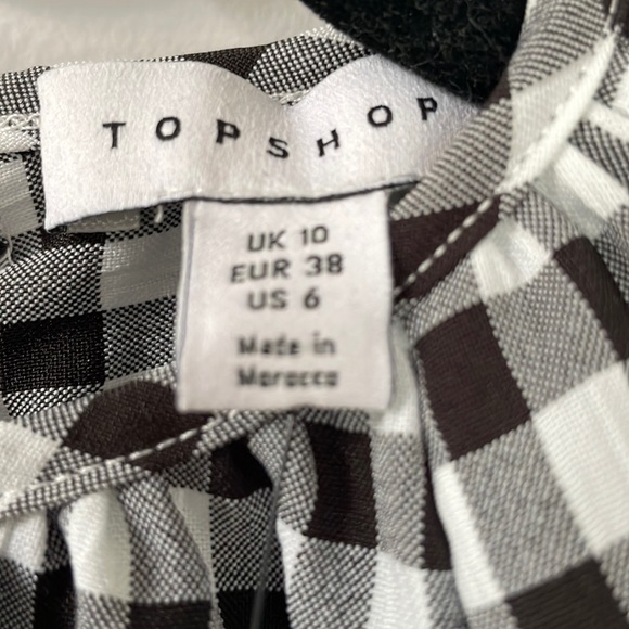 TopShop gingham backless puff sleeve top NWT - Picture 6 of 8